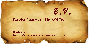 Barbuleszku Urbán névjegykártya